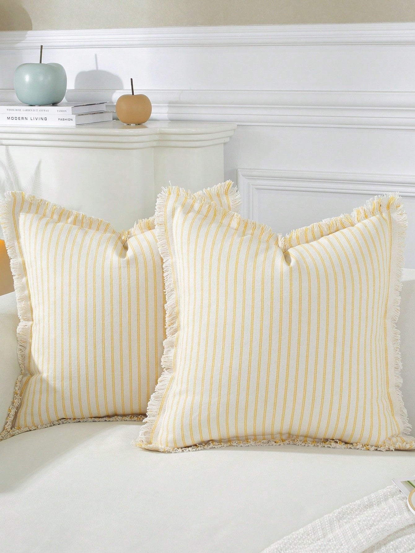 1pc Tassels Farmhouse Decorative Throw Pillow Cover