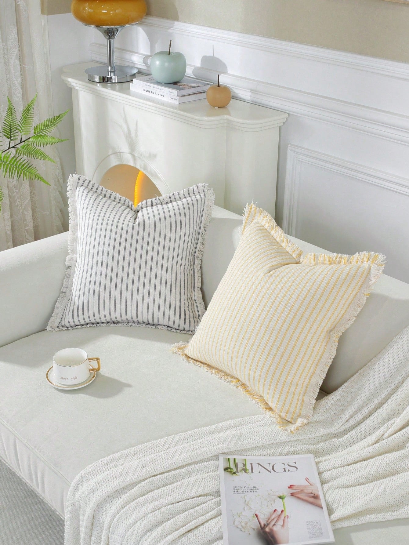 1pc Tassels Farmhouse Decorative Throw Pillow Cover