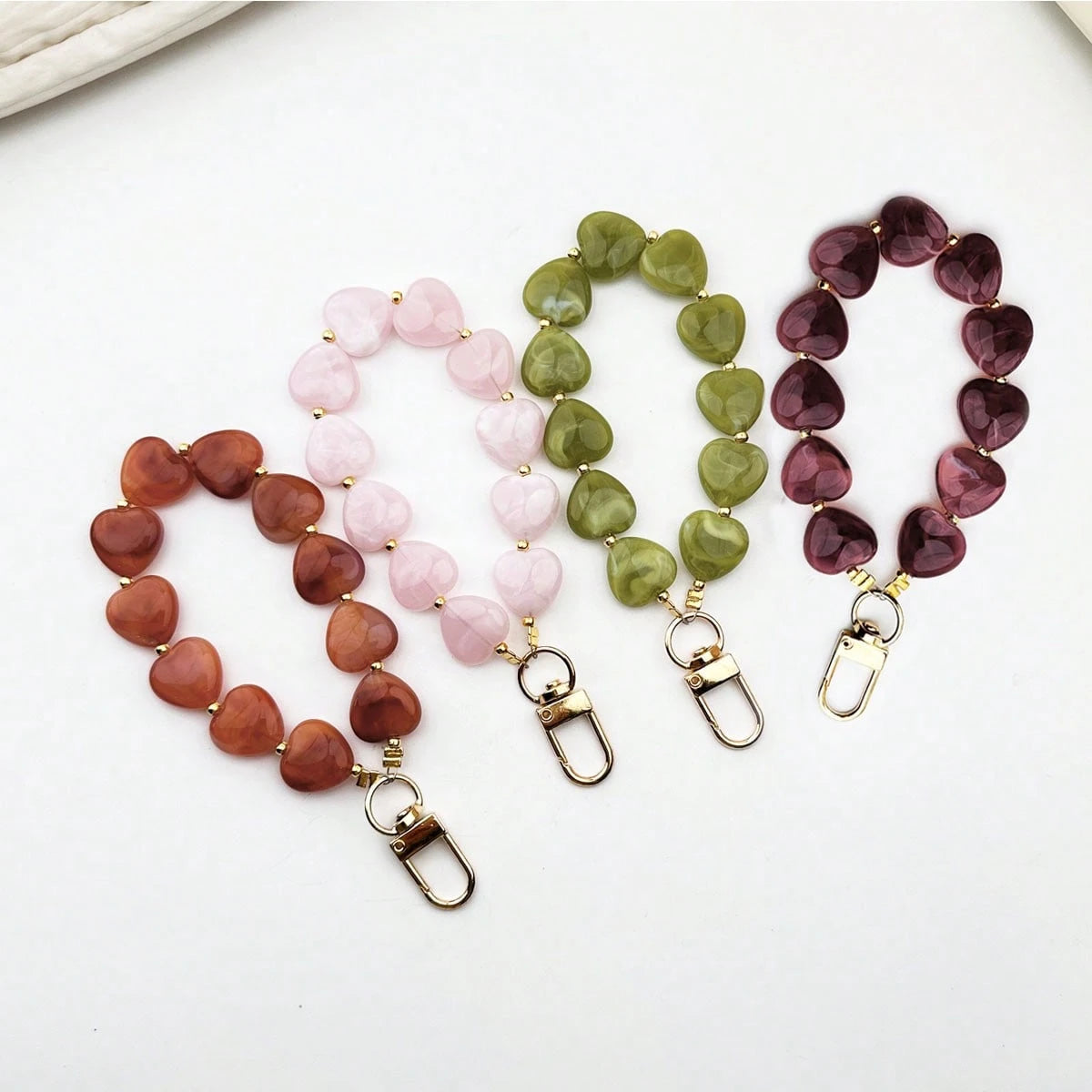 1pc Tie Dye Heart Beaded Keychain Pendant, Suitable For Decorating Various Keys And Car Keys, Small Gift For Family And Friends