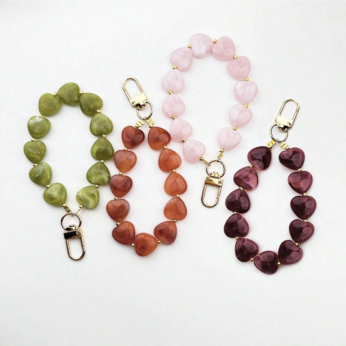 1pc Tie Dye Heart Beaded Keychain Pendant, Suitable For Decorating Various Keys And Car Keys, Small Gift For Family And Friends