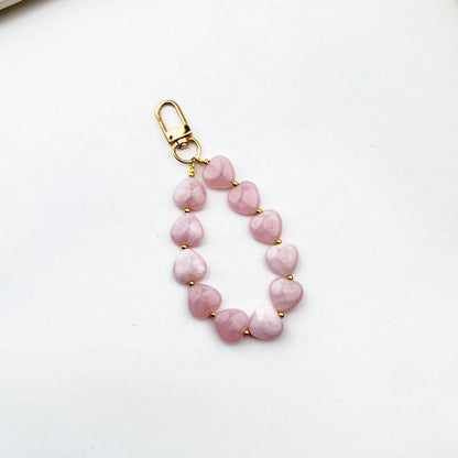 1pc Tie Dye Heart Beaded Keychain Pendant, Suitable For Decorating Various Keys And Car Keys, Small Gift For Family And Friends