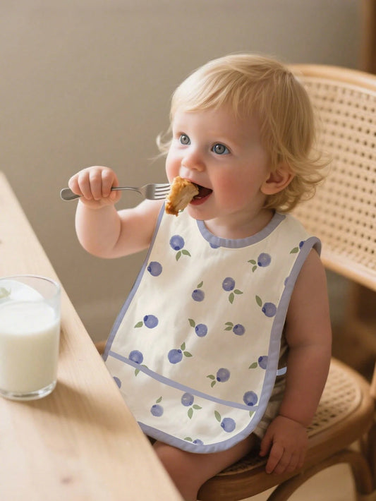 1PC Toddler Sleeveless Feeding Bib,Waterproof Baby Bib,Washable Soft Toddler Bibs