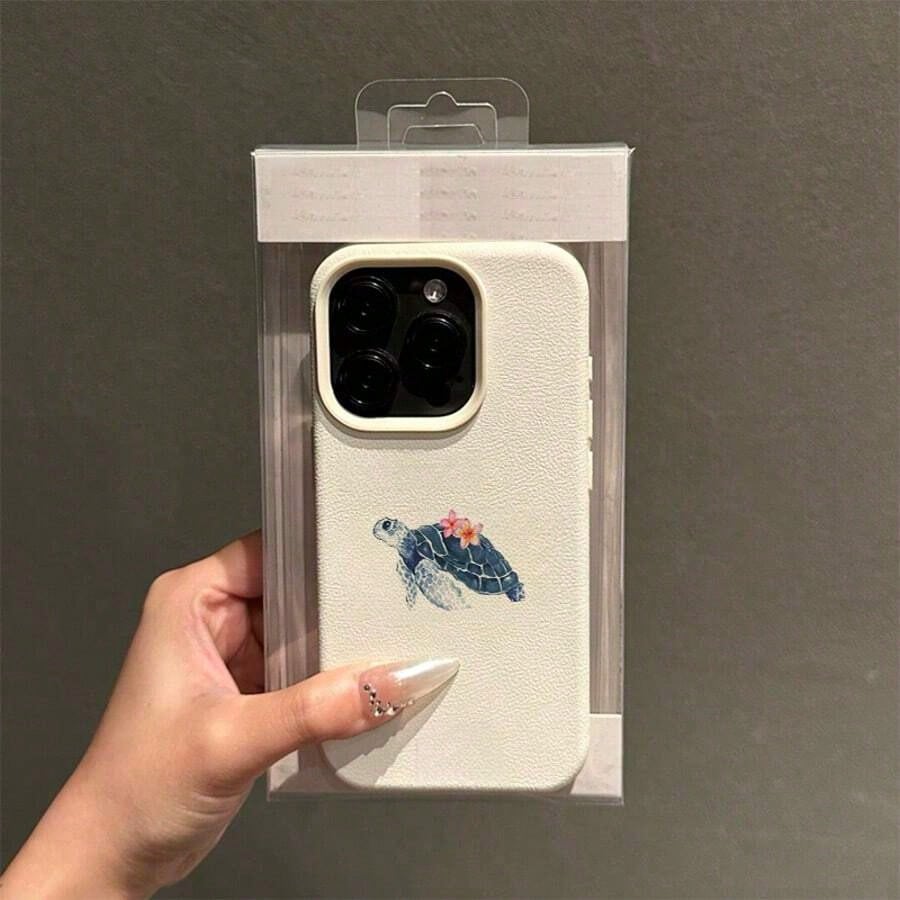 1pc TPU Material Fresh Sea Turtle & Broccoli Collage Pattern Phone Case, Compatible With Apple 17 Pro Max/17/16 Pro Max/15/13/12/11, S20 FE/A15/S24/A55, Note 11/12/13 Pro, Full Coverage Anti-Drop So