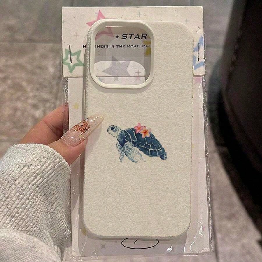 1pc TPU Material Fresh Sea Turtle & Broccoli Collage Pattern Phone Case, Compatible With Apple 17 Pro Max/17/16 Pro Max/15/13/12/11, S20 FE/A15/S24/A55, Note 11/12/13 Pro, Full Coverage Anti-Drop So