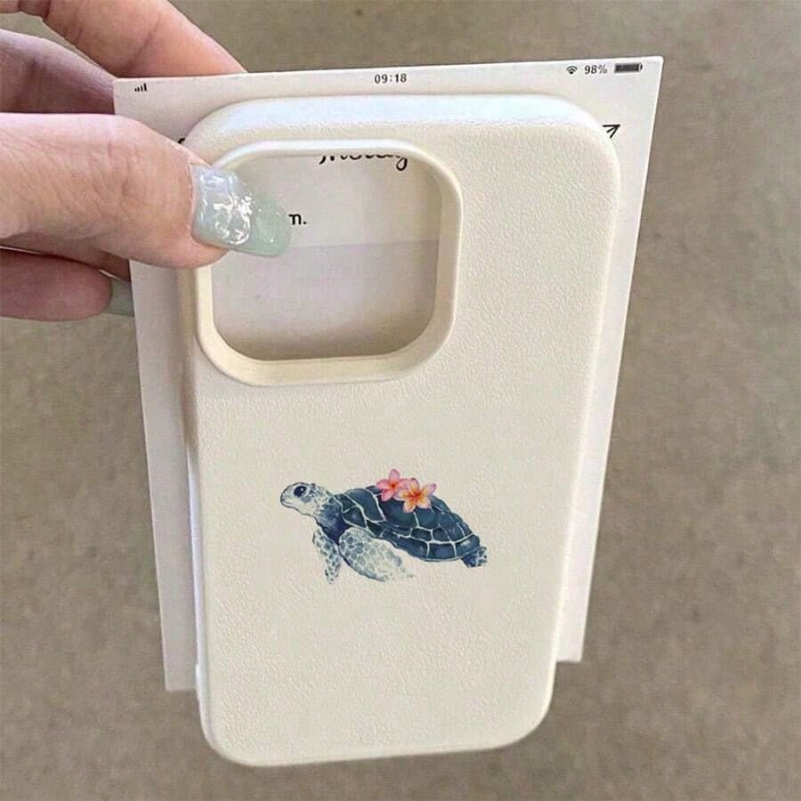 1pc TPU Material Fresh Sea Turtle & Broccoli Collage Pattern Phone Case, Compatible With Apple 17 Pro Max/17/16 Pro Max/15/13/12/11, S20 FE/A15/S24/A55, Note 11/12/13 Pro, Full Coverage Anti-Drop So