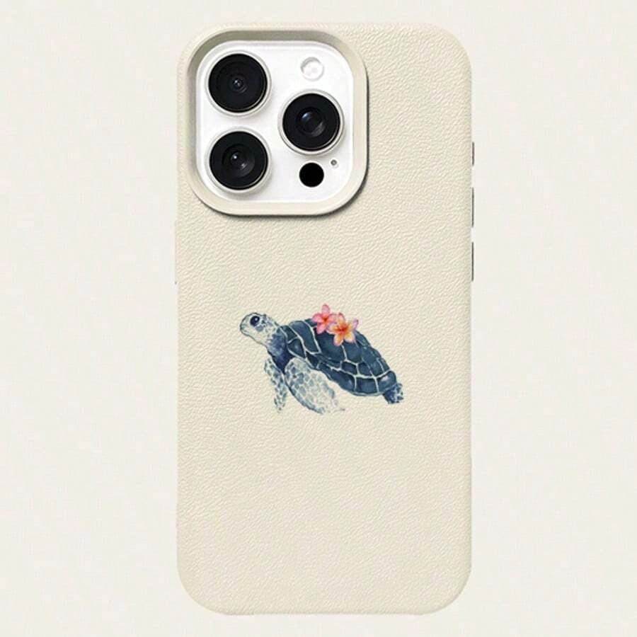 1pc TPU Material Fresh Sea Turtle & Broccoli Collage Pattern Phone Case, Compatible With Apple 17 Pro Max/17/16 Pro Max/15/13/12/11, S20 FE/A15/S24/A55, Note 11/12/13 Pro, Full Coverage Anti-Drop So
