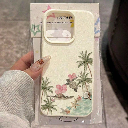 1pc TPU Material Fresh Sea Turtle & Broccoli Collage Pattern Phone Case, Compatible With Apple 17 Pro Max/17/16 Pro Max/15/13/12/11, S20 FE/A15/S24/A55, Note 11/12/13 Pro, Full Coverage Anti-Drop So