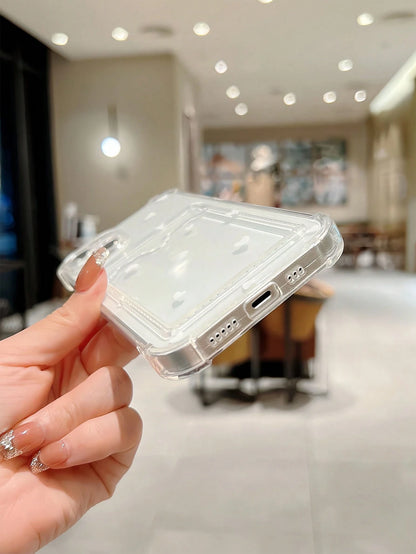 1pc Transparent Butterfly & Heart Pattern TPU Shockproof Full Body Phone Case, Compatible With Apple 17, 16, 15, 14, 13, 12, 11 Pro Max, Air, And Series