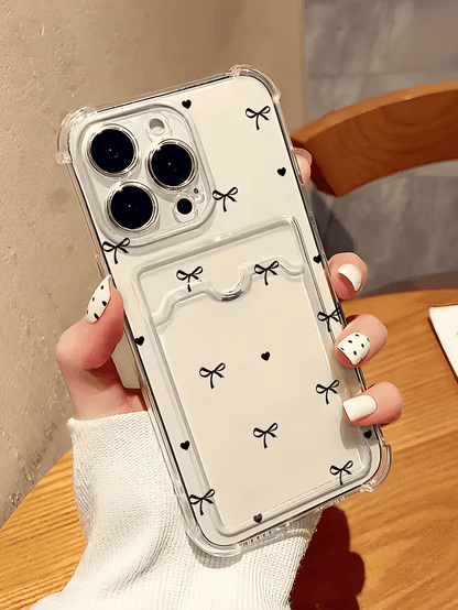 1pc Transparent Butterfly & Heart Pattern TPU Shockproof Full Body Phone Case, Compatible With Apple 17, 16, 15, 14, 13, 12, 11 Pro Max, Air, And Series