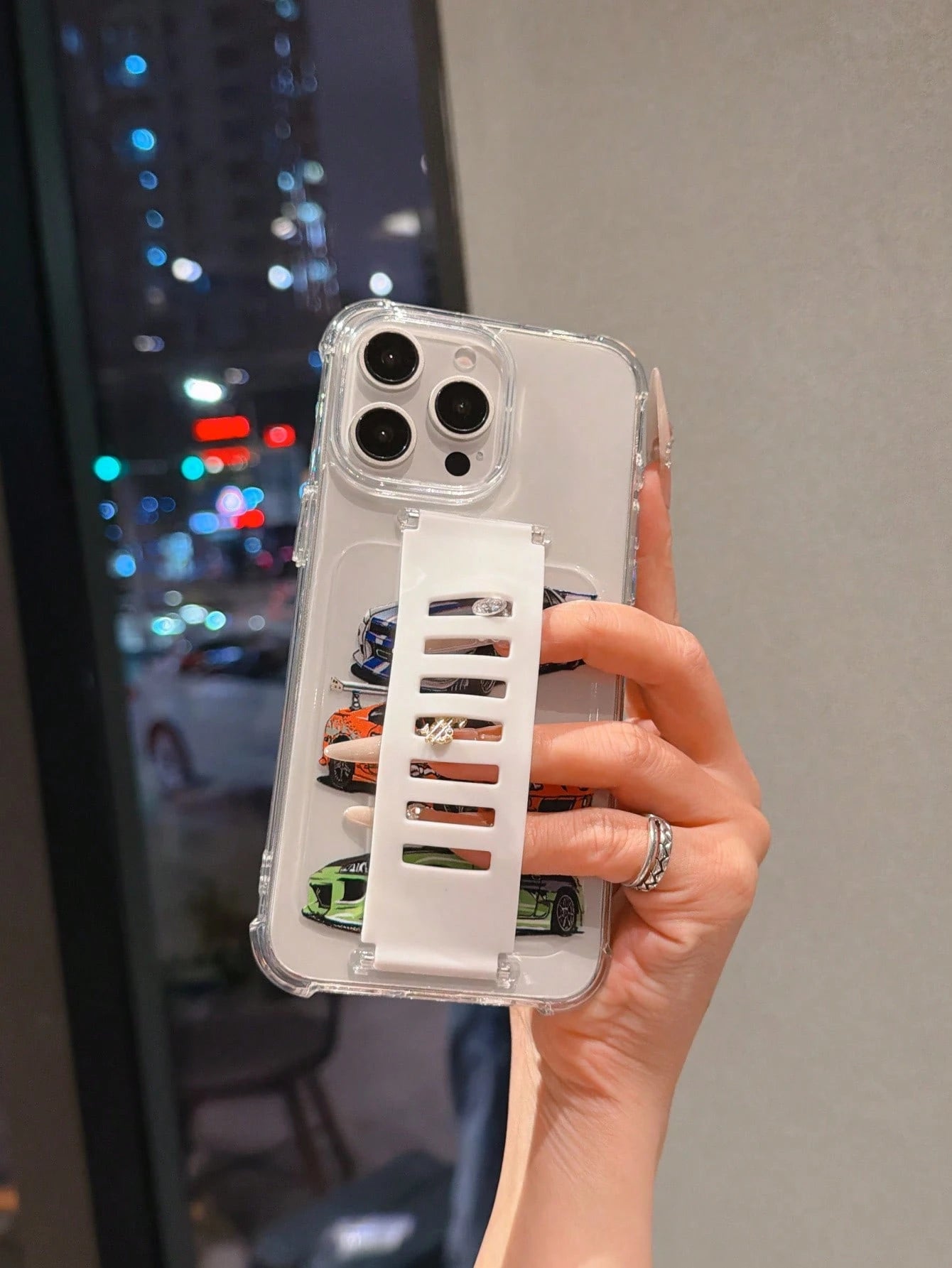 1pc Transparent Shockproof TPU Silicone Phone Case With Detachable Wrist Strap, UV Printed 3 Racing Car Pattern, Suitable For IPhone 7/8/7 Plus/8 Plus/X/XS/XR/XS Max/11/11 Pro/11 Pro Max/12/12 Pro/12