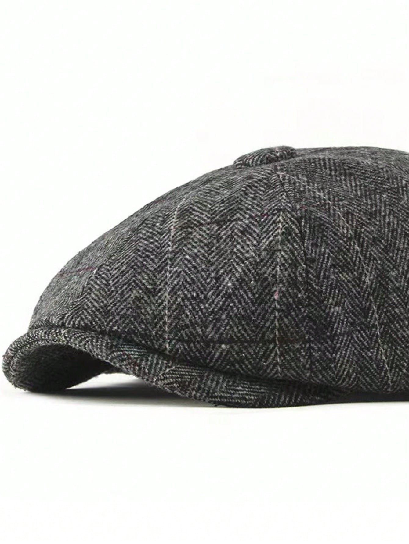 1pc Tweed Vintage Style Hat, Fashionable Autumn/Winter Accessory, Beret, Newsboy Cap, Octagonal Cap, Wool Blend Hat, Suitable For Daily Wear, Holiday Events, Vintage Style Looks