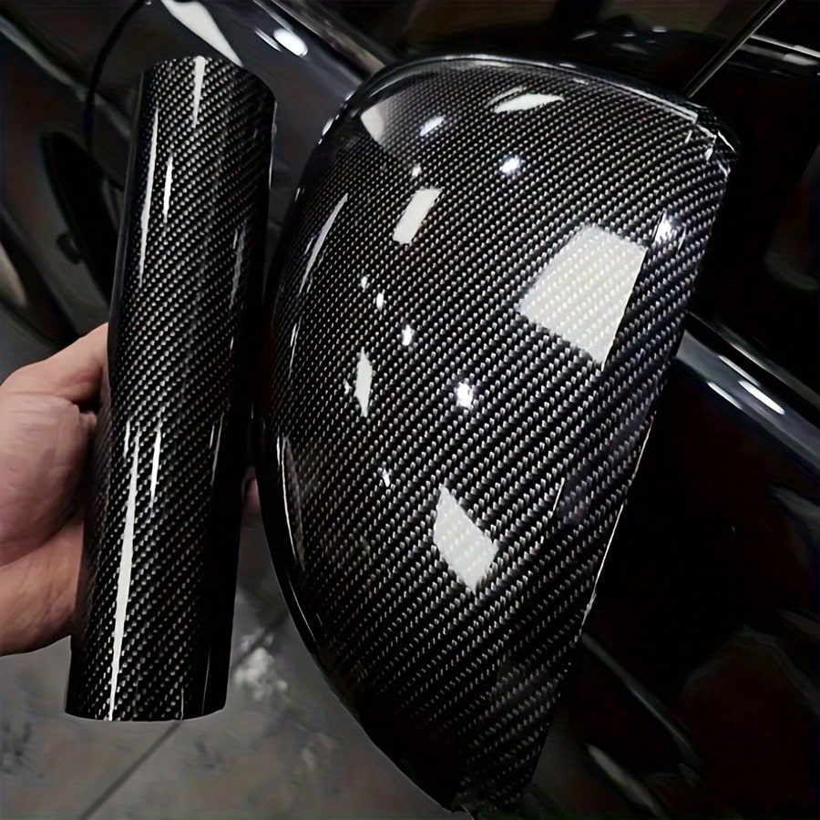 1pc Ultra-Bright Carbon Fiber 9D Carbon Fiber Interior Decal Sticker, Heat Resistant For Automotive And Motorcycle Body, Rearview Mirror, Interior And Exterior Customization, Protective Film