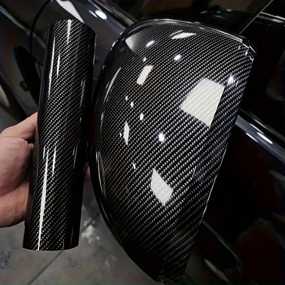 1pc Ultra-Bright Carbon Fiber 9D Carbon Fiber Interior Decal Sticker, Heat Resistant For Automotive And Motorcycle Body, Rearview Mirror, Interior And Exterior Customization, Protective Film