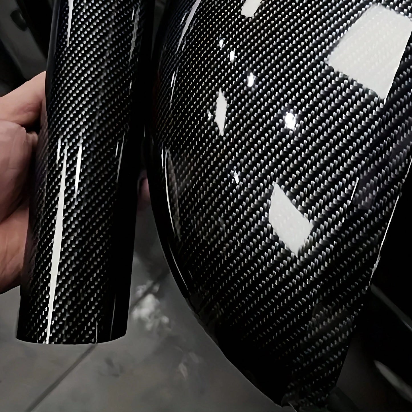 1pc Ultra-Bright Carbon Fiber 9D Carbon Fiber Interior Decal Sticker, Heat Resistant For Automotive And Motorcycle Body, Rearview Mirror, Interior And Exterior Customization, Protective Film