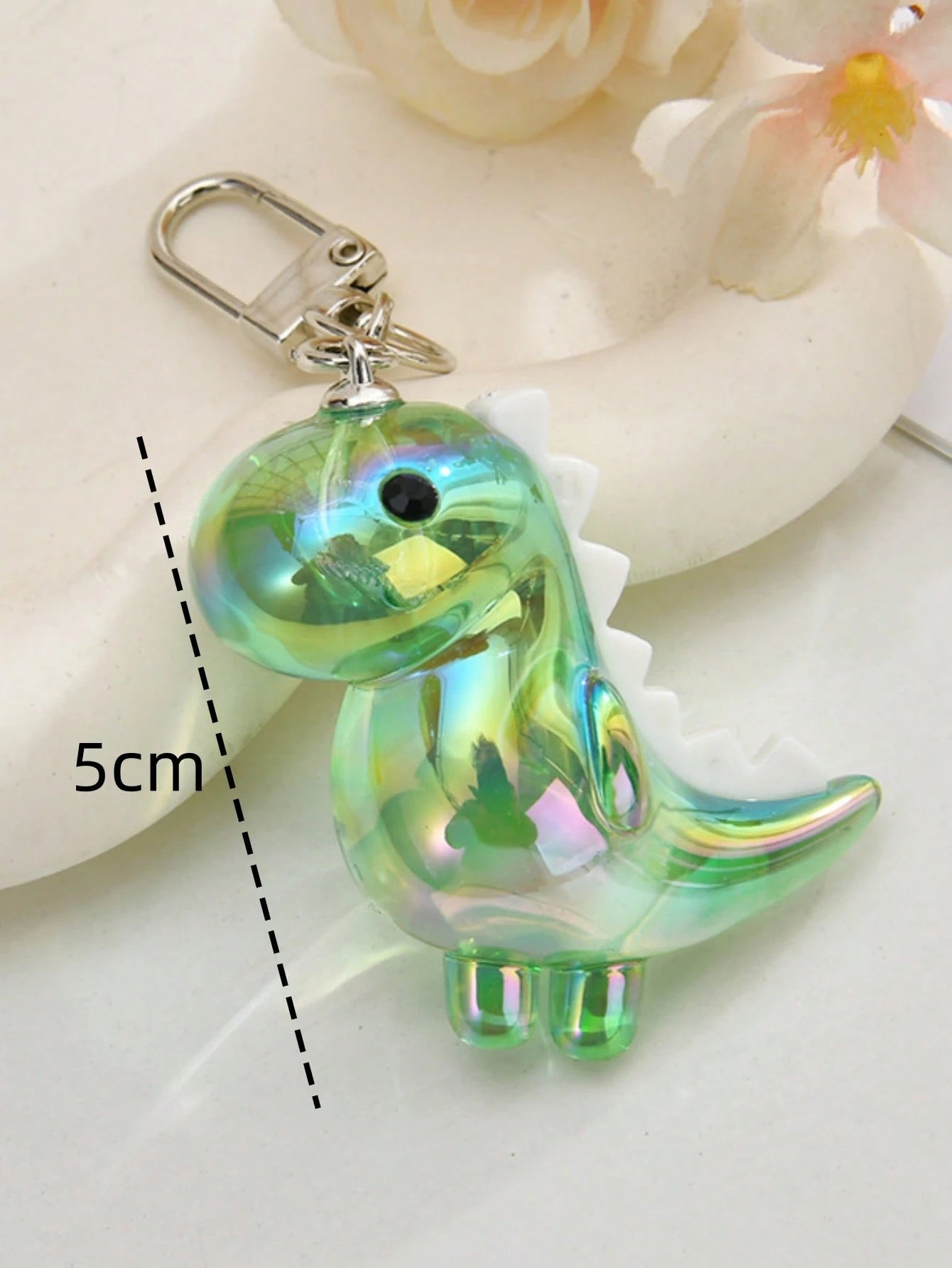 1pc Unisex New Electroplated Iridescent Cute Small Dinosaur Keychain Cartoon DIY Charm, Suitable For Gifts, Bag Decor