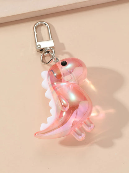1pc Unisex New Electroplated Iridescent Cute Small Dinosaur Keychain Cartoon DIY Charm, Suitable For Gifts, Bag Decor