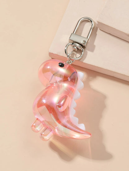 1pc Unisex New Electroplated Iridescent Cute Small Dinosaur Keychain Cartoon DIY Charm, Suitable For Gifts, Bag Decor