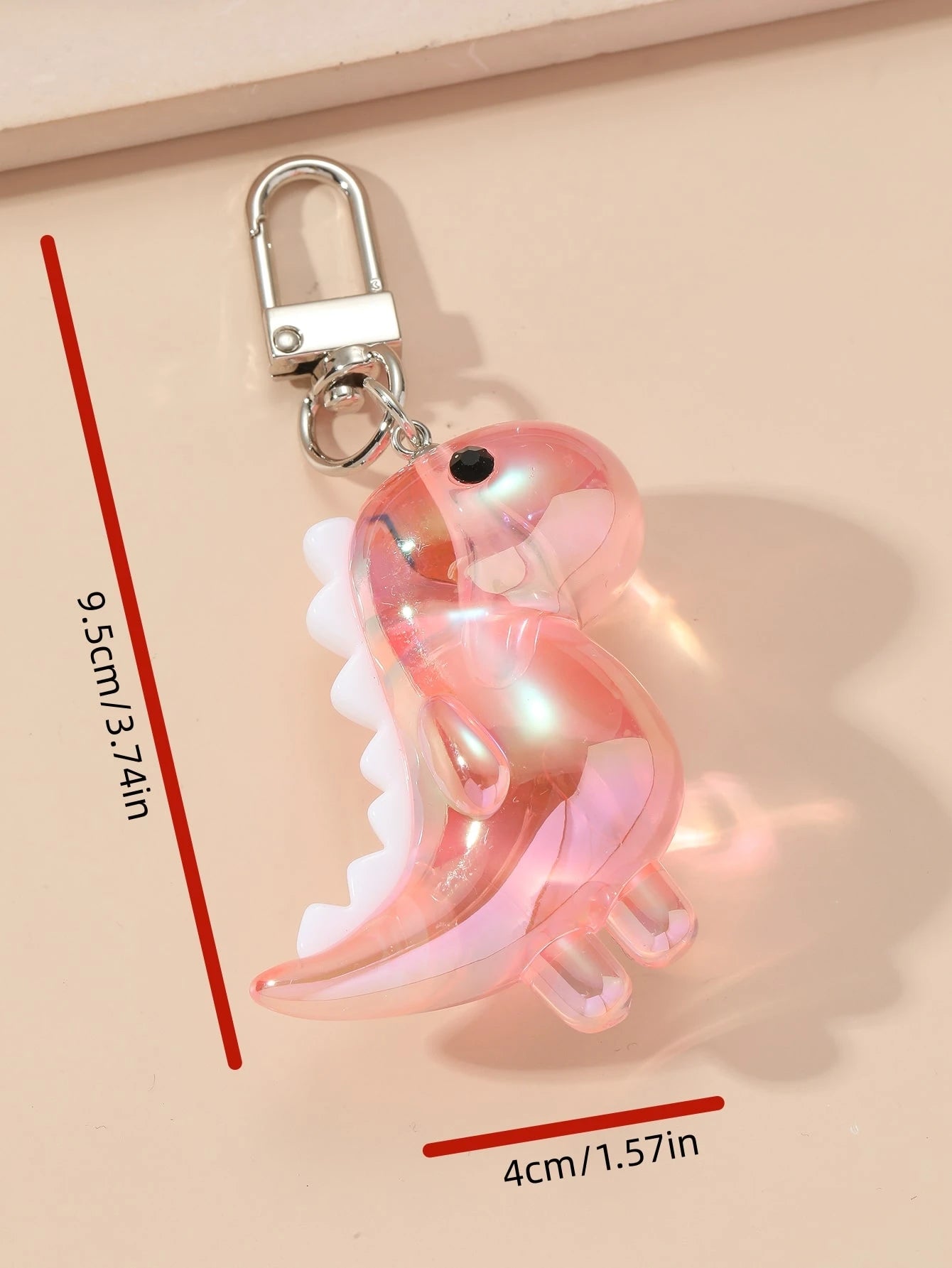 1pc Unisex New Electroplated Iridescent Cute Small Dinosaur Keychain Cartoon DIY Charm, Suitable For Gifts, Bag Decor
