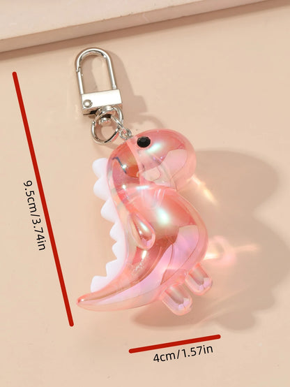 1pc Unisex New Electroplated Iridescent Cute Small Dinosaur Keychain Cartoon DIY Charm, Suitable For Gifts, Bag Decor
