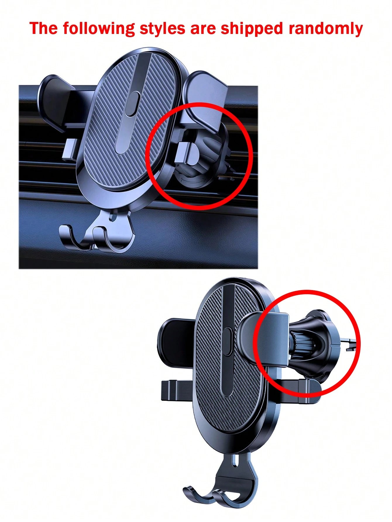 1pc Universal Black ABS Multifunctional Car Phone Holder, Air Vent Mount, Navigation