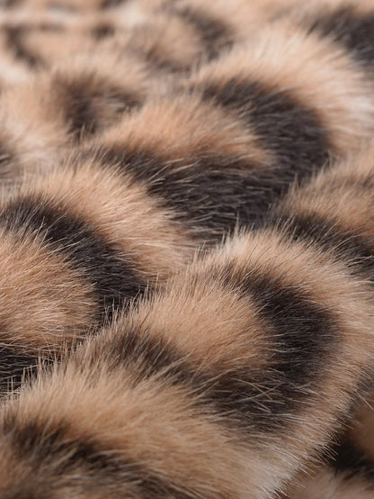 1pc Vintage Leopard Print Plush Pillow Cover, Suitable For Bedroom, Living Room, Sofa, Holiday Decor (Pillow Insert Not Included)
