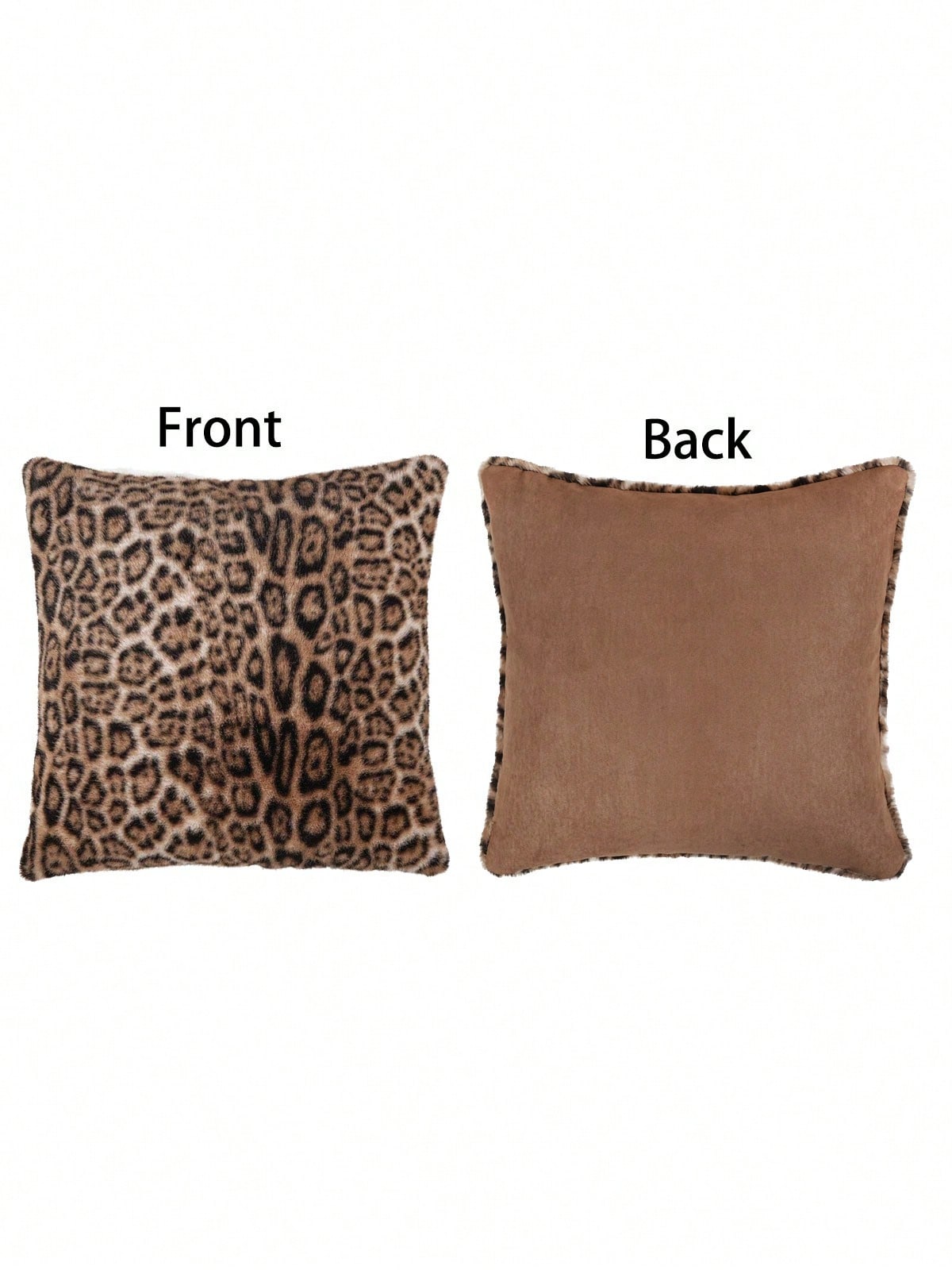 1pc Vintage Leopard Print Plush Pillow Cover, Suitable For Bedroom, Living Room, Sofa, Holiday Decor (Pillow Insert Not Included)