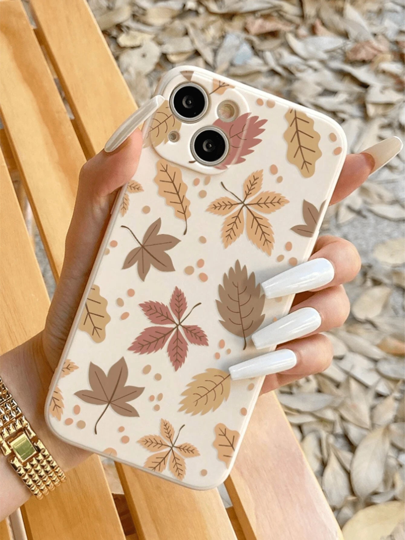 1pc Vintage Maple Leaf Pattern Soft Phone Case, Full Coverage Anti-Slip Protective Phone Shell, Compatible With IPhone 16/11/12/13/14/15 Pro Max, Waterproof, Shockproof, Scratch-Resistant