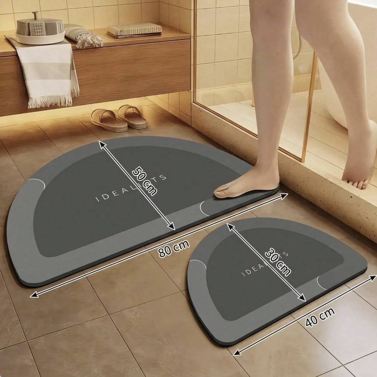 1pc Waterproof Anti-Slip Bathroom Mat, Bathroom Or Kitchen Rug, Quick Drying, Suitable For Hallway, Bedside, Shower, Laundry Room And Entrance. Perfect As Holiday Gift And Family Gathering. Color And