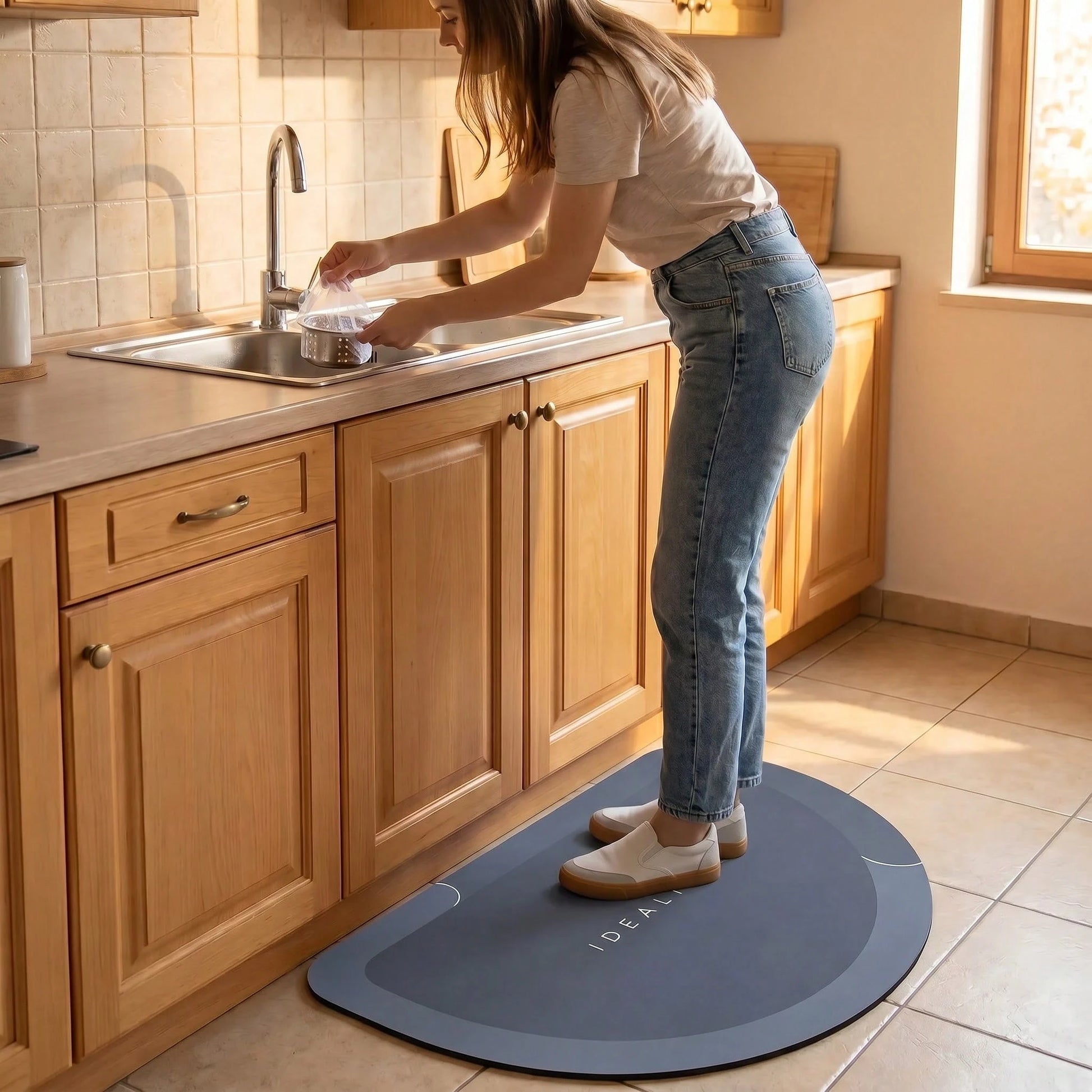 1pc Waterproof Anti-Slip Bathroom Mat, Bathroom Or Kitchen Rug, Quick Drying, Suitable For Hallway, Bedside, Shower, Laundry Room And Entrance. Perfect As Holiday Gift And Family Gathering. Color And