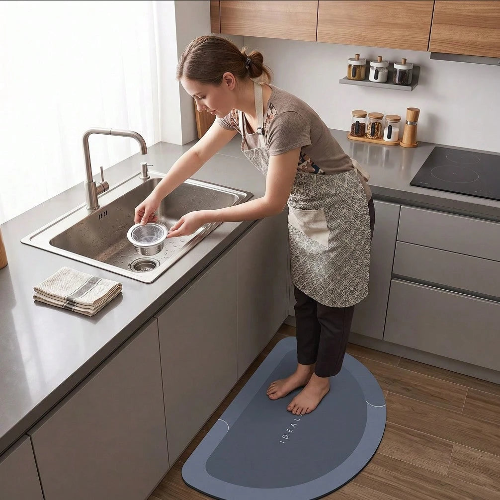 1pc Waterproof Anti-Slip Bathroom Mat, Bathroom Or Kitchen Rug, Quick Drying, Suitable For Hallway, Bedside, Shower, Laundry Room And Entrance. Perfect As Holiday Gift And Family Gathering. Color And