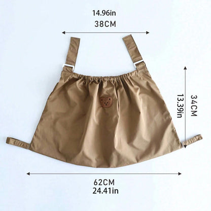 1pc Waterproof Bear Stroller Organizer Bag, Fashionable Mom Casual Waterproof Storage Bag, Large Capacity Stroller Hanging Bag, Suitable For Baby Clothes Storage And Outdoor Use