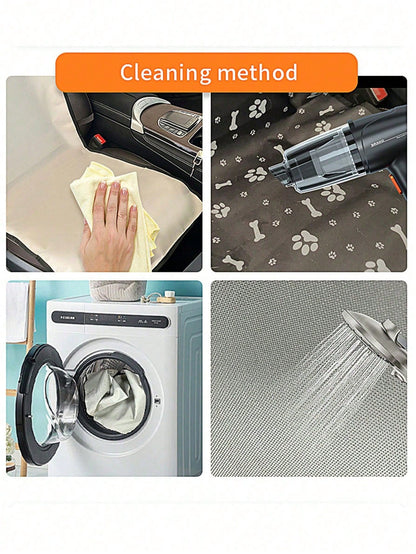 1pc Waterproof & Wear-Resistant Oxford Cloth Printed Pet Mat, Suitable For Front/Rear Seats, Outdoor Travel Pet Pad, Waterproof Pet Car Seat Cover, Pet Supplies