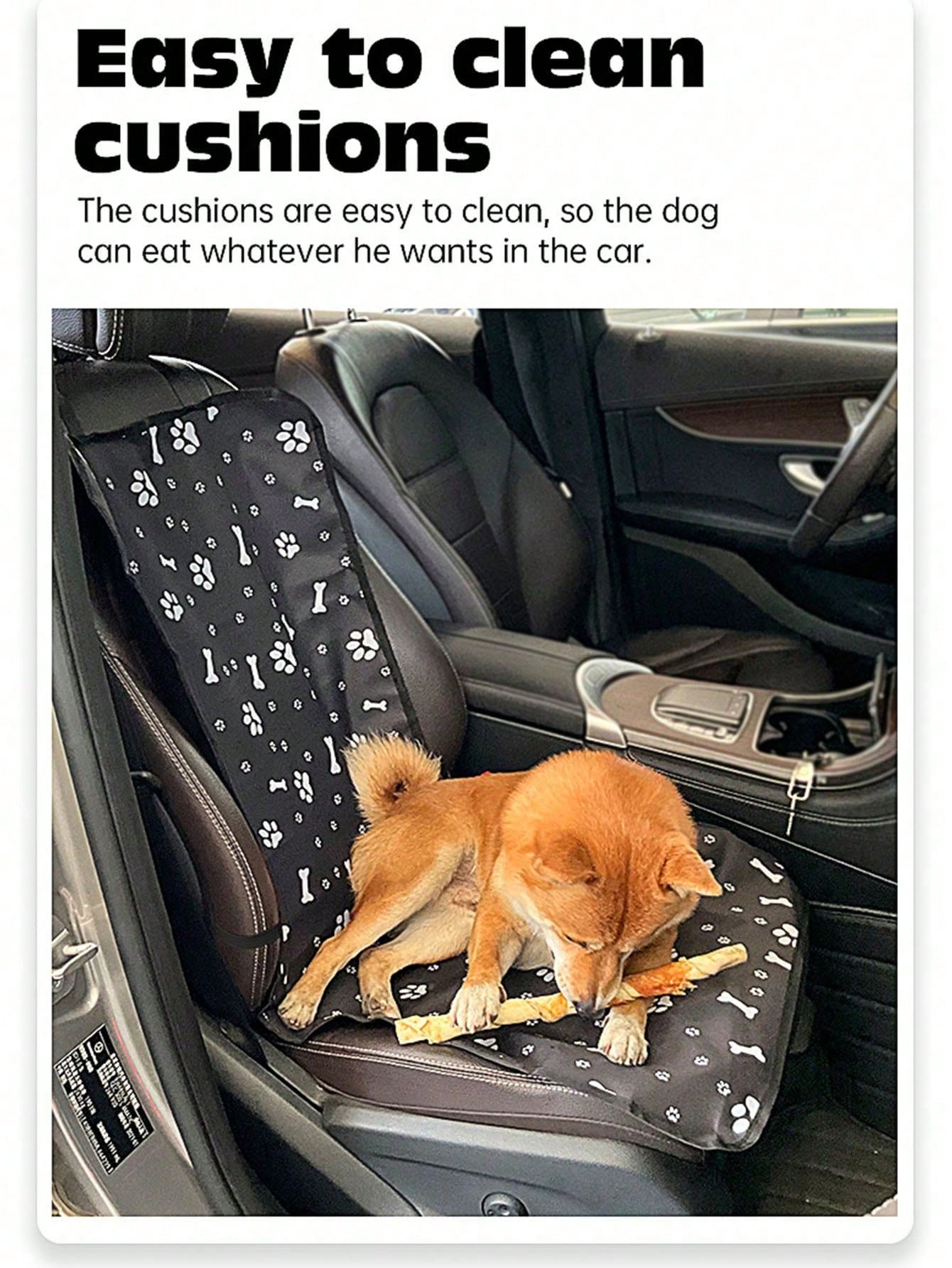 1pc Waterproof & Wear-Resistant Oxford Cloth Printed Pet Mat, Suitable For Front/Rear Seats, Outdoor Travel Pet Pad, Waterproof Pet Car Seat Cover, Pet Supplies