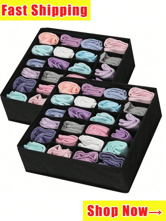 1pc White Underwear Sock Drawer Organizer 1-Pack, Dispenser Underwear Organizer 20 Compartment Fabric Dresser Drawer Organizer Storage Box Socks, Underwear, Handkerchiefs, Ties Decorations Decor Tools