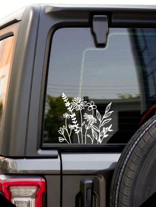 1pc Wild Flowers Stickers For Window Back Laptop Luggage Tuning Auto Accessories Car Sticker Decal For Women