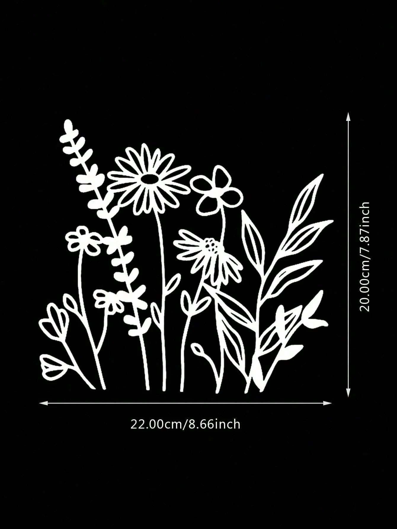 1pc Wild Flowers Stickers For Window Back Laptop Luggage Tuning Auto Accessories Car Sticker Decal For Women