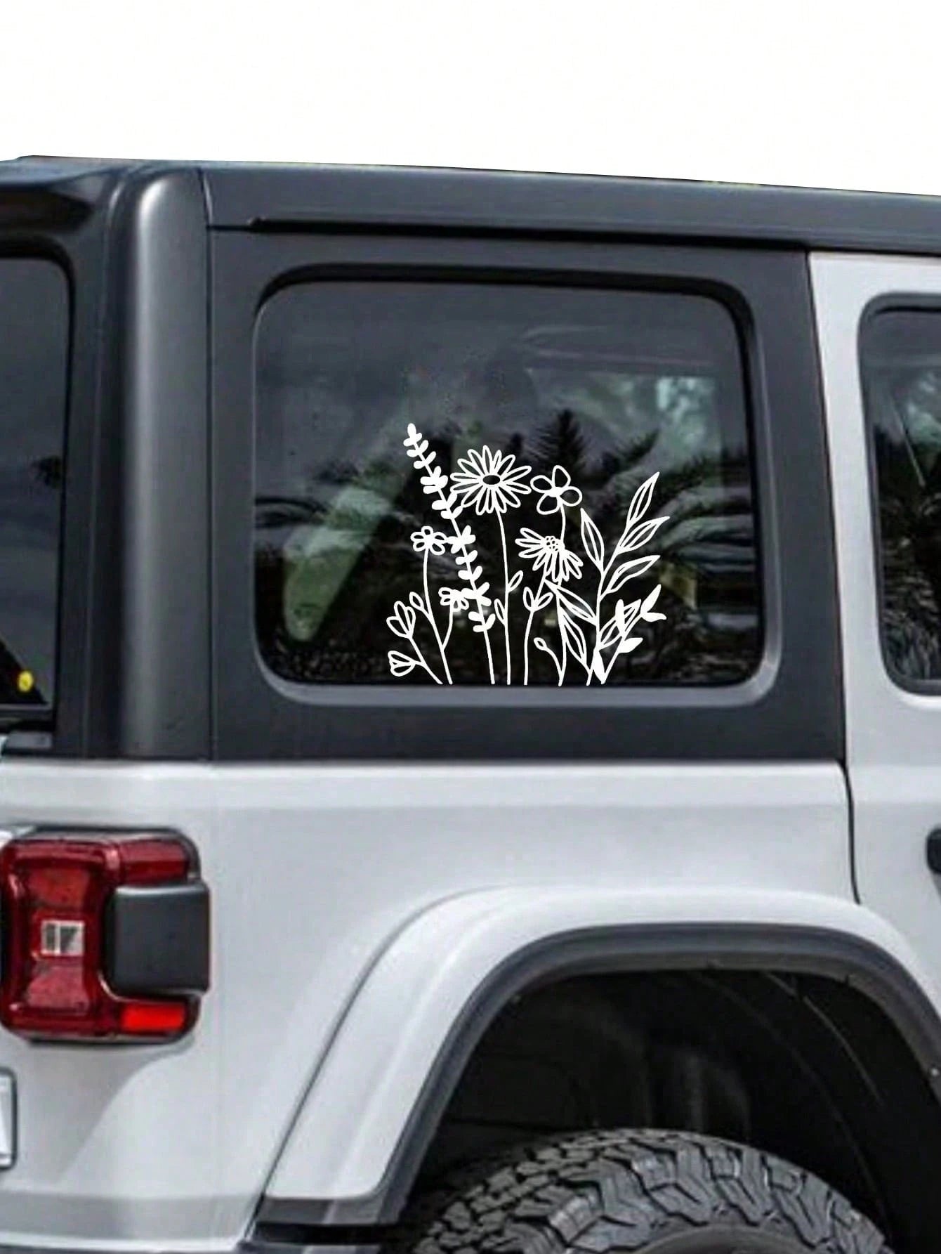 1pc Wild Flowers Stickers For Window Back Laptop Luggage Tuning Auto Accessories Car Sticker Decal For Women