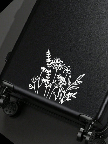 1pc Wild Flowers Stickers For Window Back Laptop Luggage Tuning Auto Accessories Car Sticker Decal For Women