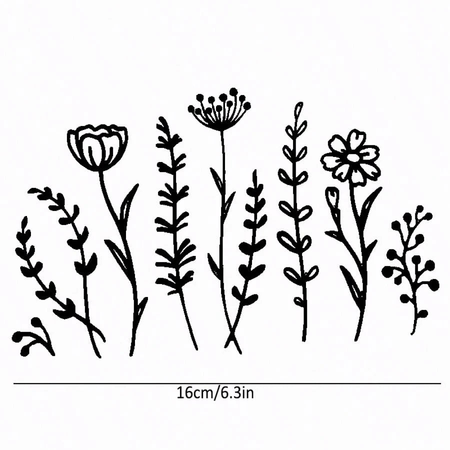 1pc Wildflowers Decal, Car Mirror Sticker, Removable Vinyl Decal For Car, Laptop, Water Bottle, Bumper Stickers, Gift For Girlfriend Plant Lover