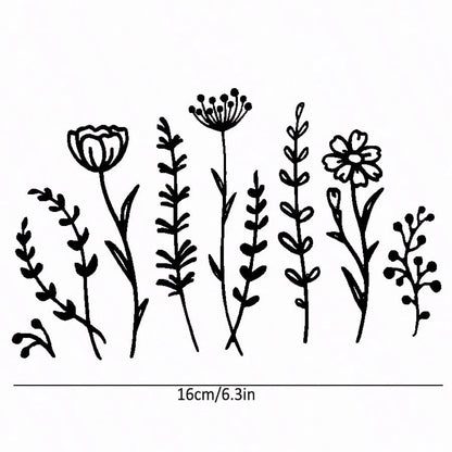 1pc Wildflowers Decal, Car Mirror Sticker, Removable Vinyl Decal For Car, Laptop, Water Bottle, Bumper Stickers, Gift For Girlfriend Plant Lover
