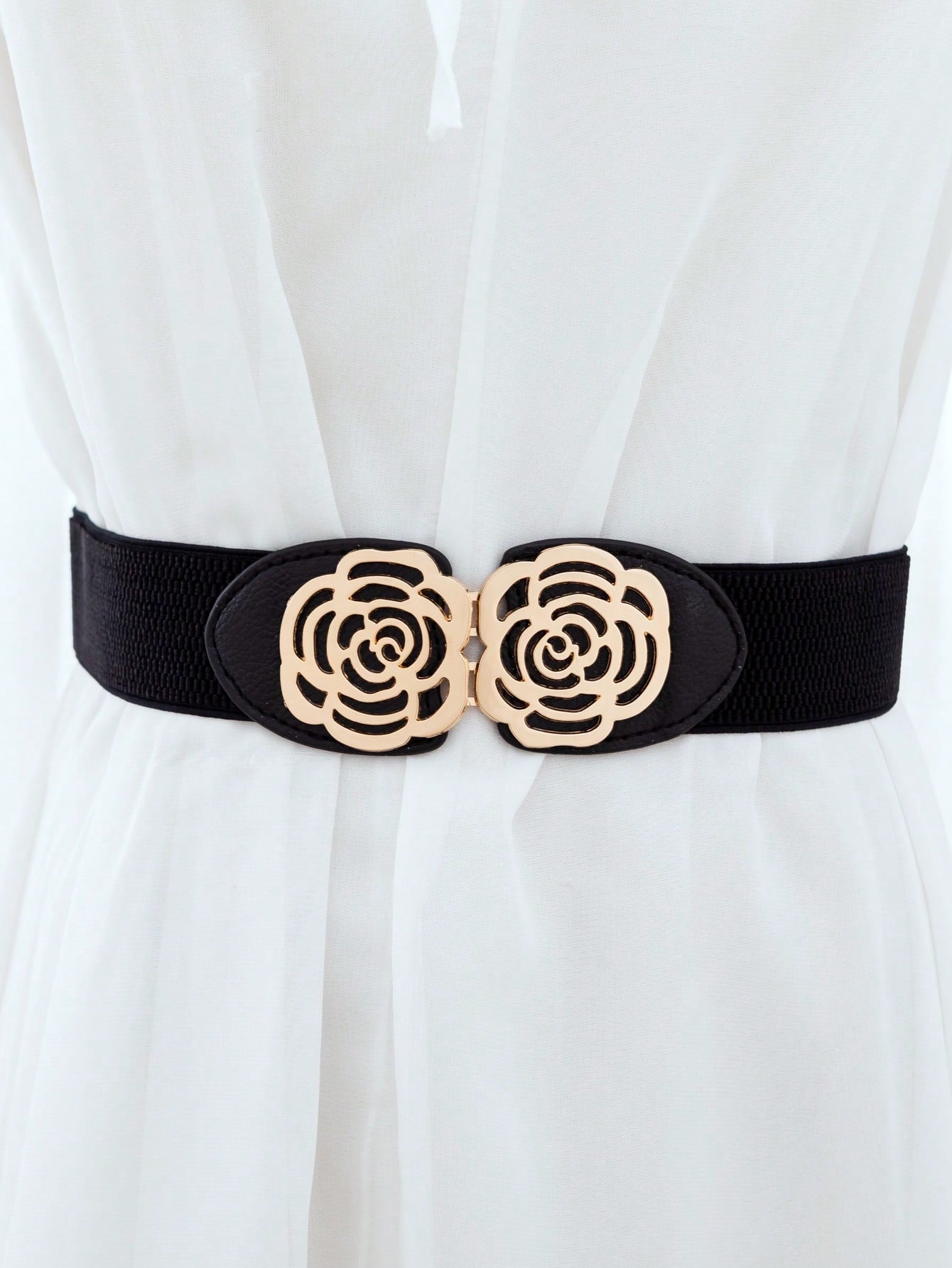 1pc Women's Hollow Carved Decorative Belt Waist Cincher, Artificial PU, Suitable For Party, Daily Wear, Vintage Halloween Corset, Summer, Autumn, Autumn, Halloween