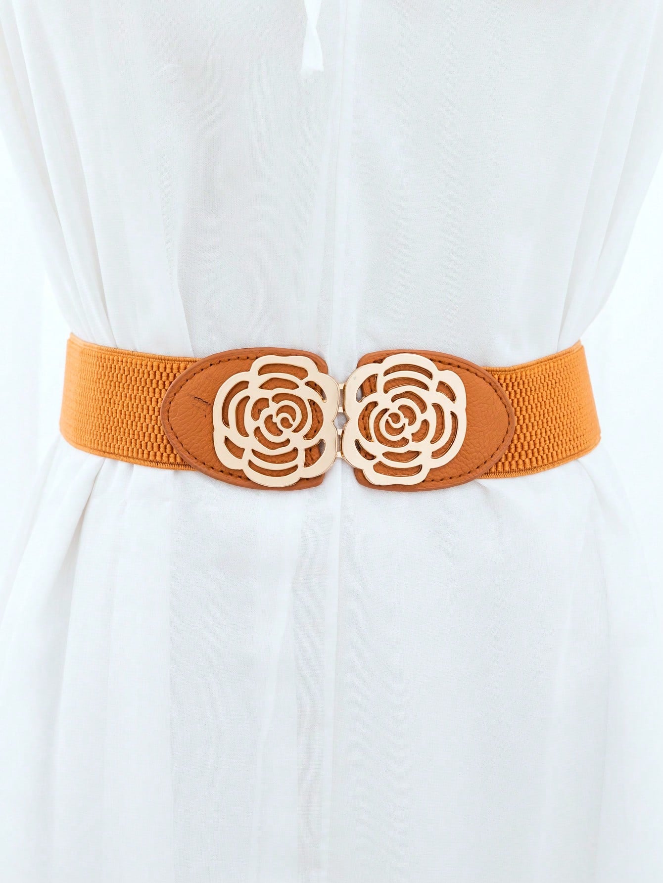 1pc Women's Hollow Carved Decorative Belt Waist Cincher, Artificial PU, Suitable For Party, Daily Wear, Vintage Halloween Corset, Summer, Autumn, Autumn, Halloween