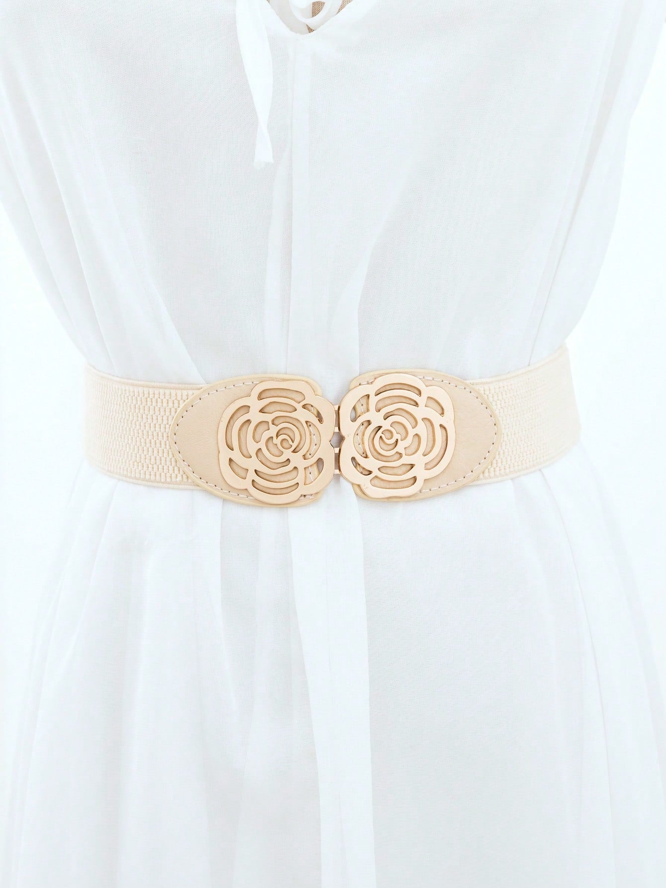 1pc Women's Hollow Carved Decorative Belt Waist Cincher, Artificial PU, Suitable For Party, Daily Wear, Vintage Halloween Corset, Summer, Autumn, Autumn, Halloween