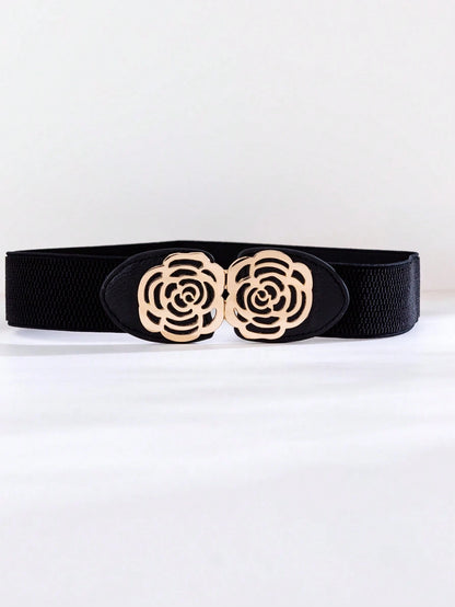 1pc Women's Hollow Carved Decorative Belt Waist Cincher, Artificial PU, Suitable For Party, Daily Wear, Vintage Halloween Corset, Summer, Autumn, Autumn, Halloween