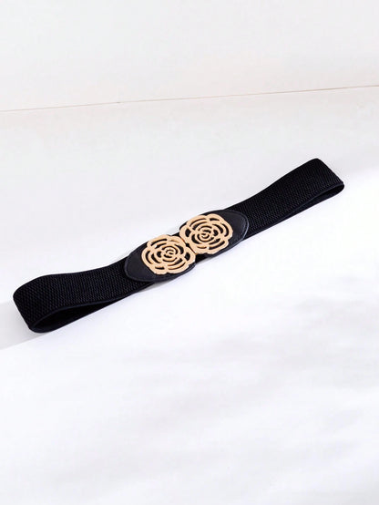 1pc Women's Hollow Carved Decorative Belt Waist Cincher, Artificial PU, Suitable For Party, Daily Wear, Vintage Halloween Corset, Summer, Autumn, Autumn, Halloween