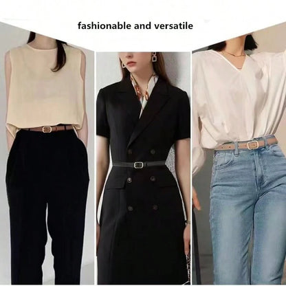 1pc Women's Metal Small Square Buckle PU Leather Belt,Simple & Fashionable, Suitable For Jeans, Trousers, Coats, Dresses, Etc. Summer, School,Halloween