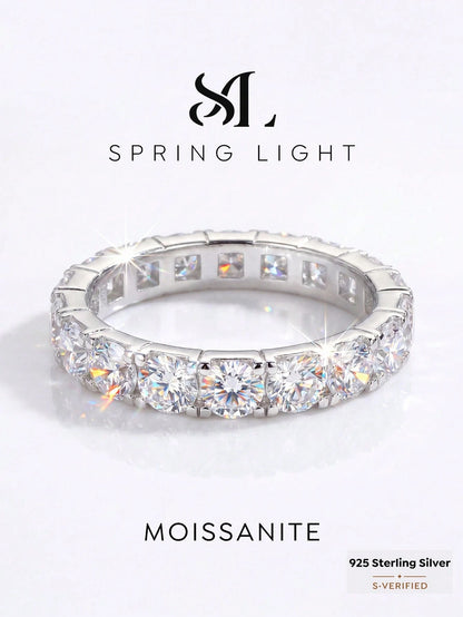 1Pc X Shape Moissanite Diamond Ring 925 Sterling Silver Simple Romantic Ring Eternity Ring Wedding Anniversary Ring Luxury Jewelry Gift