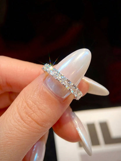 1Pc X Shape Moissanite Diamond Ring 925 Sterling Silver Simple Romantic Ring Eternity Ring Wedding Anniversary Ring Luxury Jewelry Gift