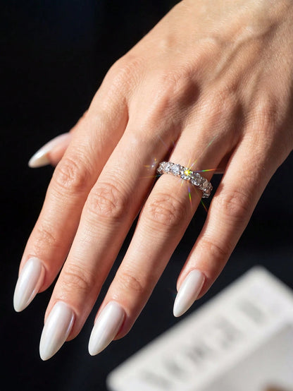 1Pc X Shape Moissanite Diamond Ring 925 Sterling Silver Simple Romantic Ring Eternity Ring Wedding Anniversary Ring Luxury Jewelry Gift