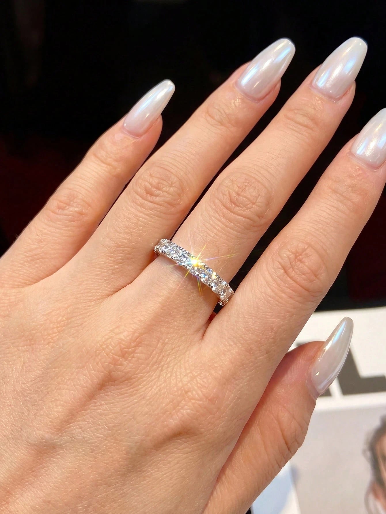 1Pc X Shape Moissanite Diamond Ring 925 Sterling Silver Simple Romantic Ring Eternity Ring Wedding Anniversary Ring Luxury Jewelry Gift
